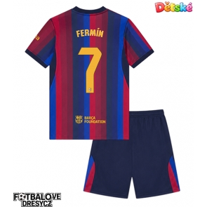 Barcelona Fermin Lopez #7 Dětské Domácí dres komplet 2026-27 Krátký Rukáv (+ trenýrky)